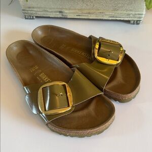 Birkenstock Madrid Big Buckle Slide in Olive